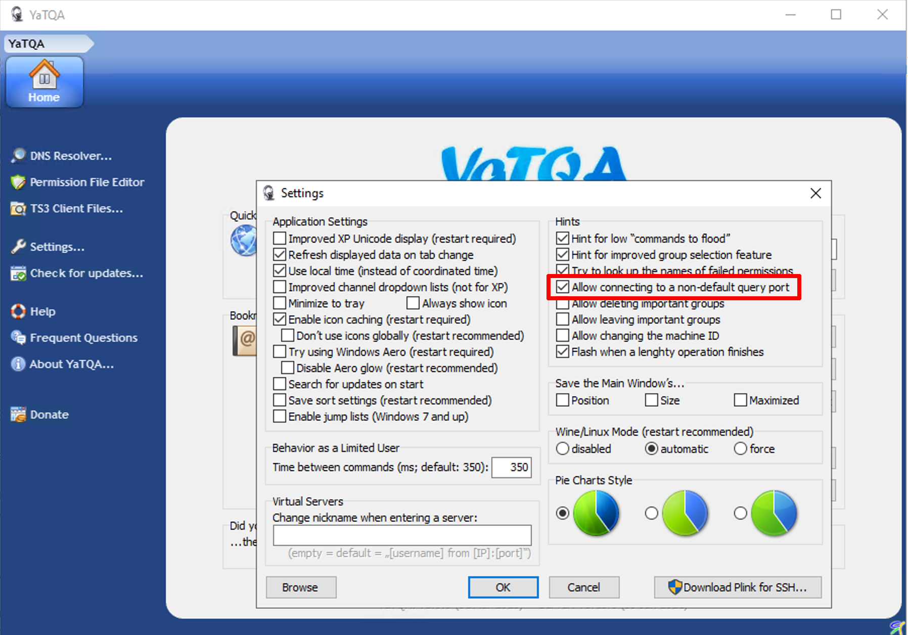 YATQA Query Port Değiştirme